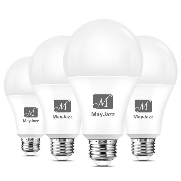 M MayJazz A19 LED Light Bulbs Natural White 4000K Led Bulb, 15W (100W Equivalent), 1600 Lumens E26 Medium Screw Base Standard Replacement Bulb, 4 Pack