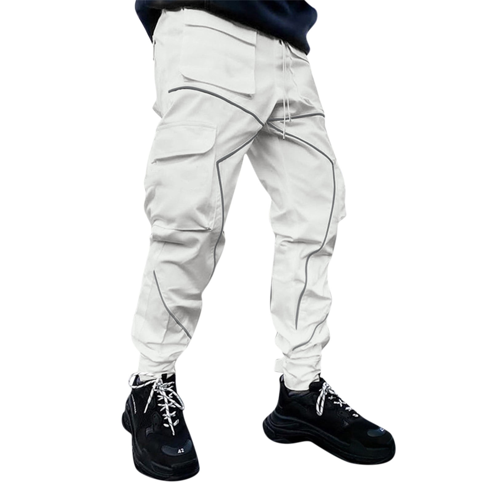 XYXIONGMAO Heren Jogger Broek Techwear Hip Hop Harembroek Streetwear Tactische Track Broek(Black,XS
