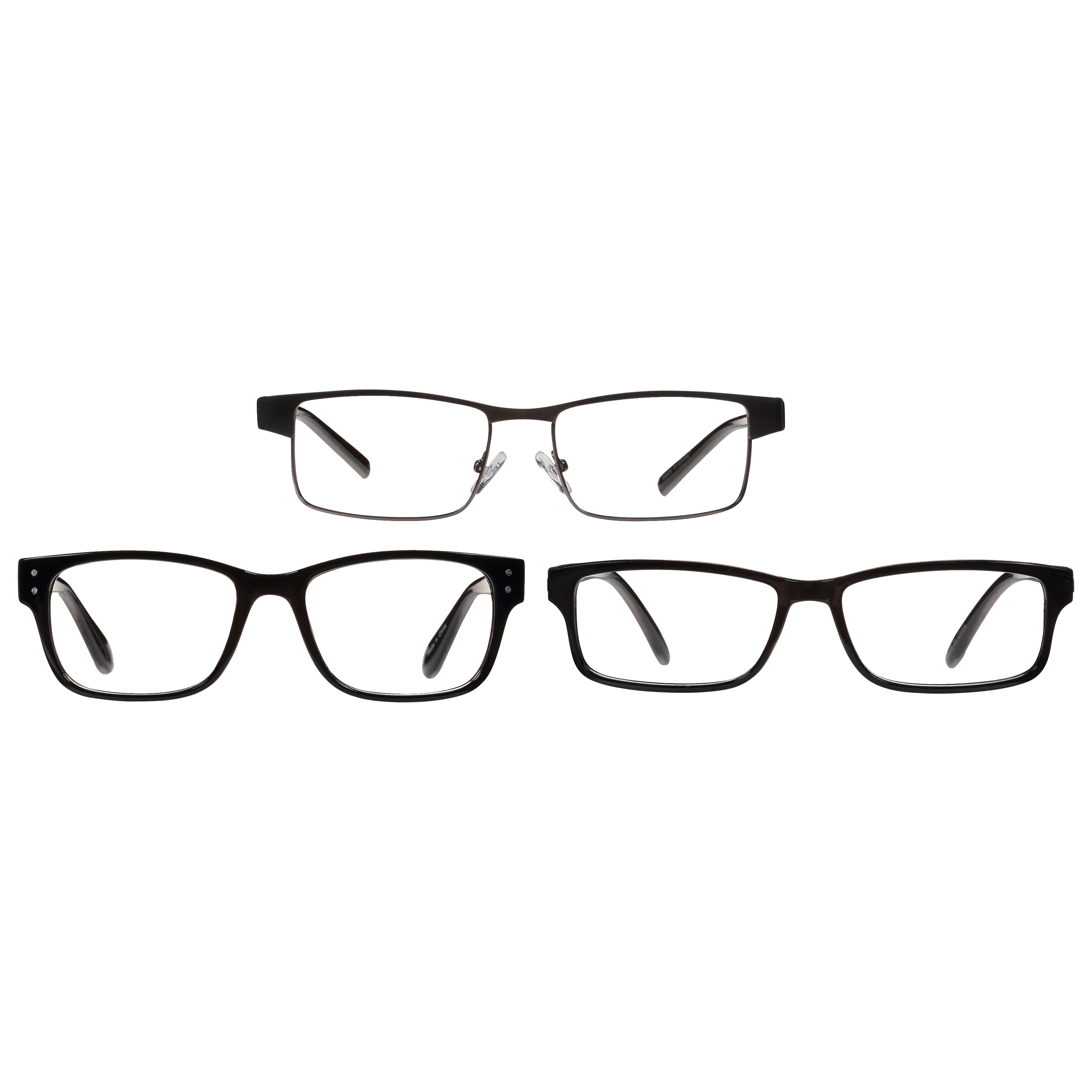 M+ Men's 3-pack Reading Glasses - Oliver/Birch/Frazier +1.75