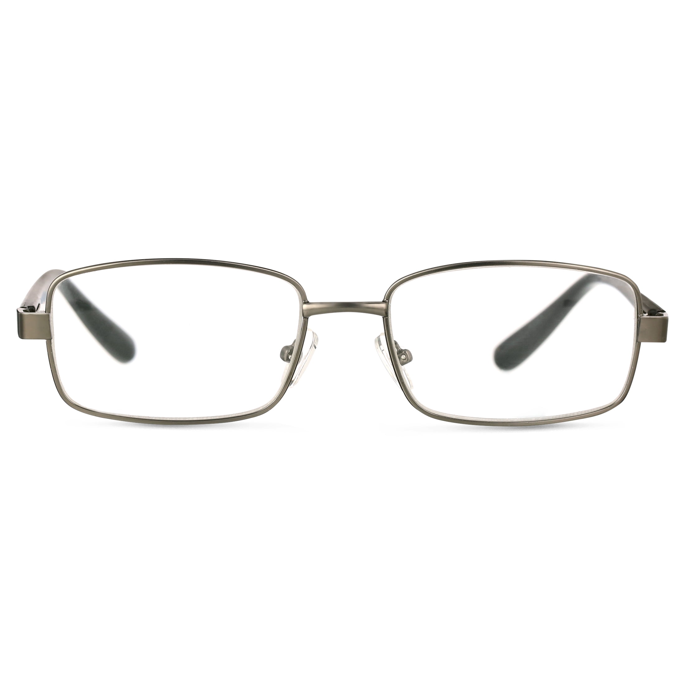 M+ Men's Reed +1.25 Rectangle Reading Glasses with Case, Dark Gunmetal ...