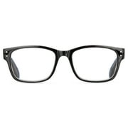 M+ Men's Scratch Resistant Oliver +1.25 Square Reading Glasses with Case, Black