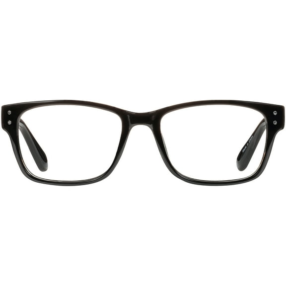 M+ Men's Scratch Resistant Oliver +2.00 Square Reading Glasses with Case, Black