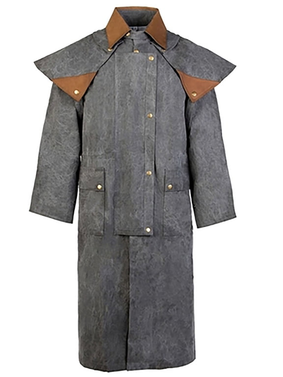 M Mens Oilskin Western Australian Waterproof Duster Coat Jacket 23101GR