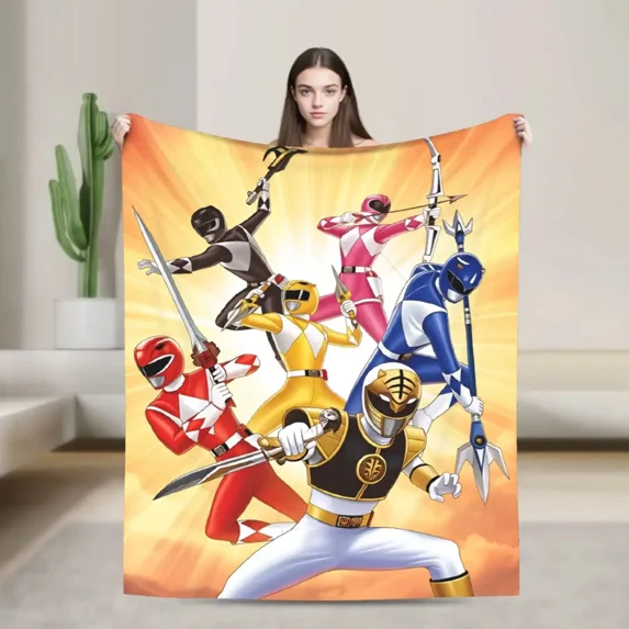 M-Mighty Morphin Super Warm Blankets Cartoon P-Power Rangers Picnic ...