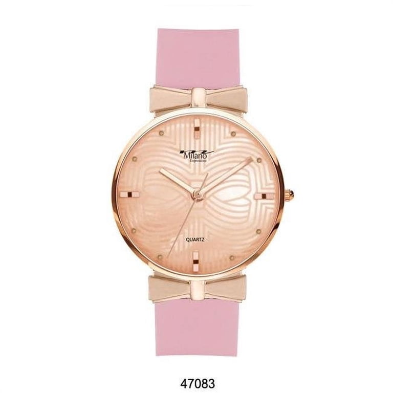 M Milano Expressions 47083 Pink Silicon Band Ladies Watch 