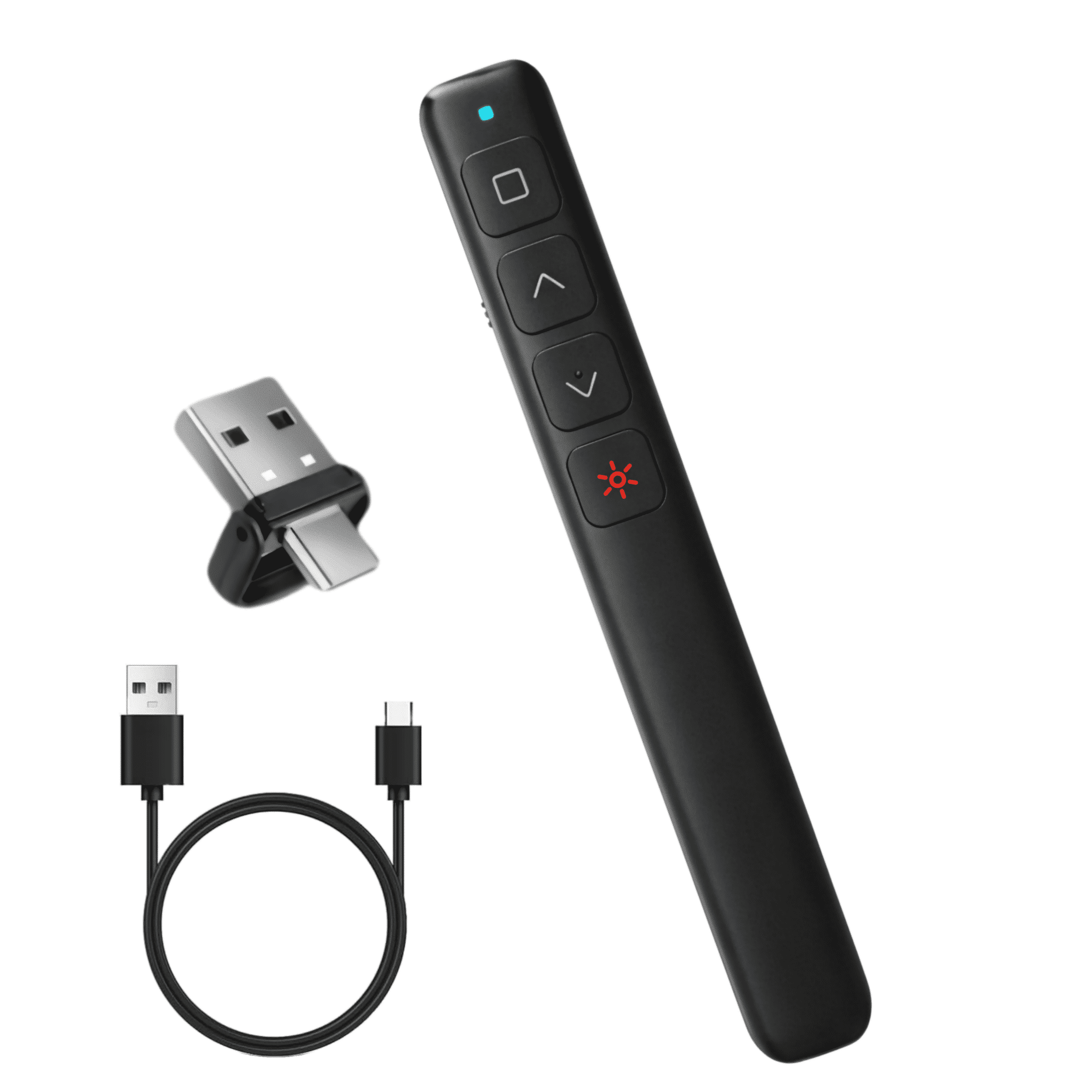 M Monoie 2-in-1 USB & USB-C  Wireless Presenter, Class 2 Laser (≤1mW) PPT Clicker for PowerPoint, Keynote, Google Slides, Mac & PC, Rechargeable Remote for Classroom & Business Presentations