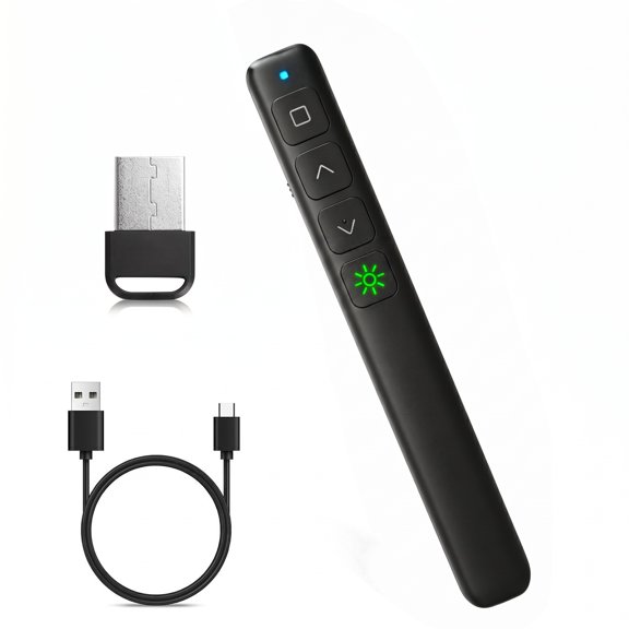 M Monoie USB Wireless Presenter, Class 2 Laser (1mW) PPT Clicker for PowerPoint, Keynote, Google Slides, Mac & PC, Rechargeable Remote for Classroom & Business Presentations