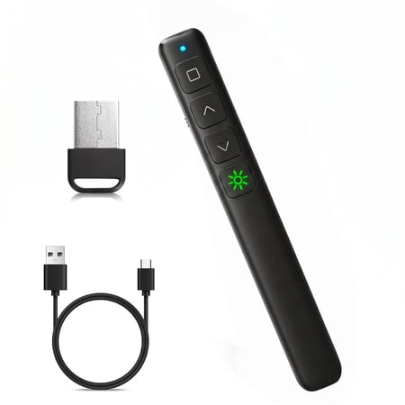 M Monoie USB Wireless Presenter, Class 2 Laser (=1mW) PPT Clicker for PowerPoint, Keynote, Google Slides, Mac & PC, Rechargeable Remote for Classroom & Business Presentations