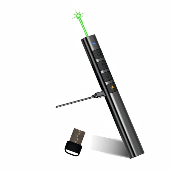 M Monoie Wireless Presenter, Usb-C Rechargeable Ppt Clicker, Class 2 Green Laser, Anti-Lost Design For Mac Windows Classroom Business Presentations