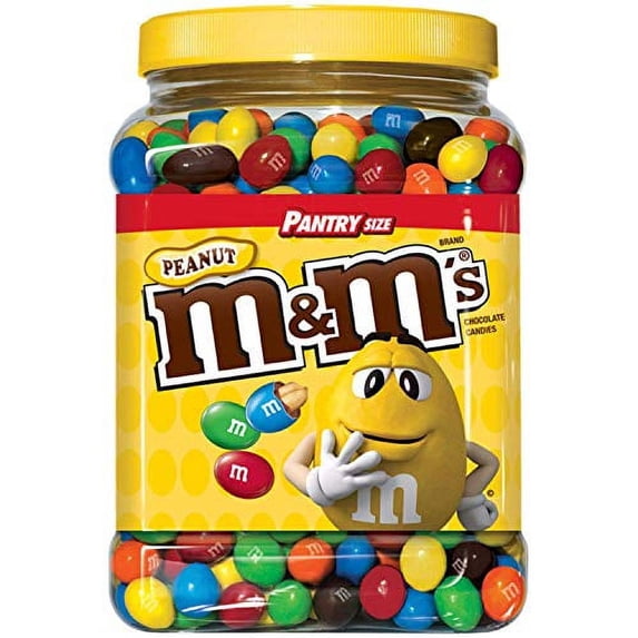 M&Ms Candies, Peanut Chocolate, 62 Ounce Jar, - Pack Of 2