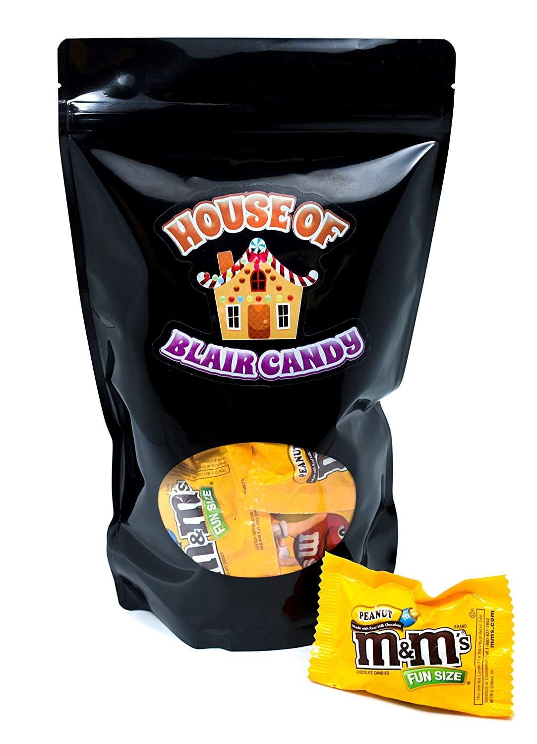 M\u0026Ms Milk Chocolate with Peanut, Fun Size Candy, Bulk Pack 25-ct (Pack of 1 Pound) - Comes In A Sealed / Resealable Bag - Perfect For Parties, Pinata, Office Bowl, Wedding Favors, Easter Baskets