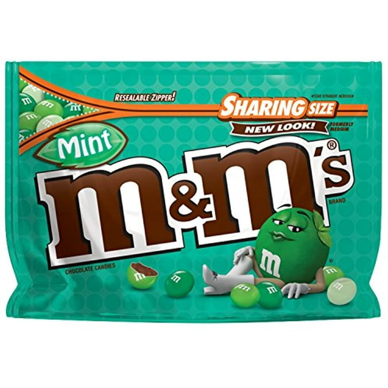 M & M Chocolate Candies, Mint Made with Dark Chocolate, Packaged Candy