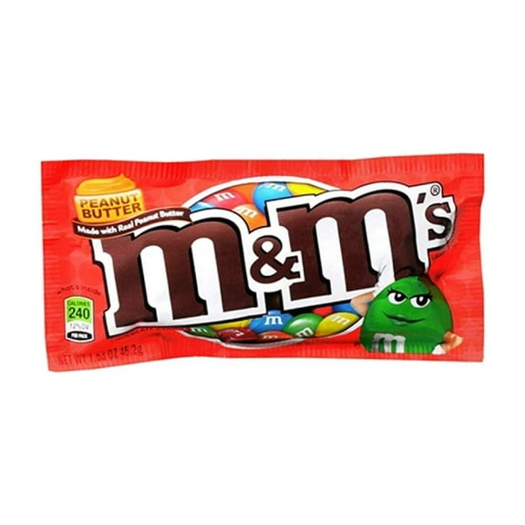 M&Ms Peanut Butter Candy, 1.63-Ounce Bags (Pack Of 12) Packaging May Vary