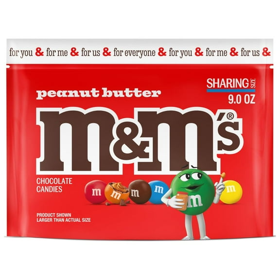 M&Ms Peanut Butter Colorful Milk Chocolate Football Tailgating Nfl Super Bowl Candy, Sharing Size, 9 Oz Candy Bag Packaging May Vary - Pack of 3