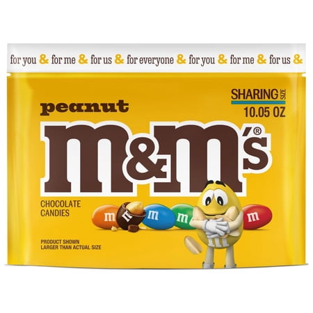 M&Ms Peanut Milk Chocolate, Sharing Size, 10.05 Oz Resealable Bag Packaging May Vary - Pack of 3
