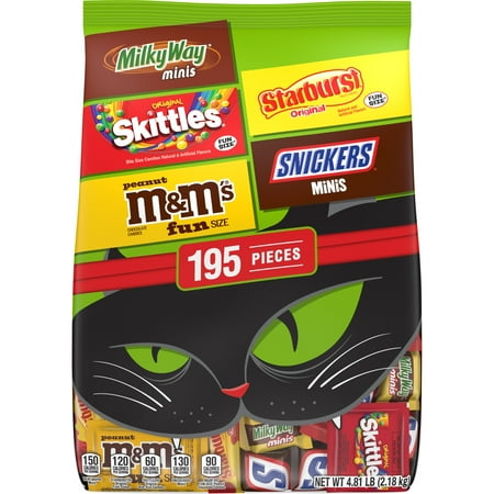 M&Ms, Snickers & More Fun Size Halloween Candy Variety Pack, 195 Ct Bulk Bag Packaging May Vary