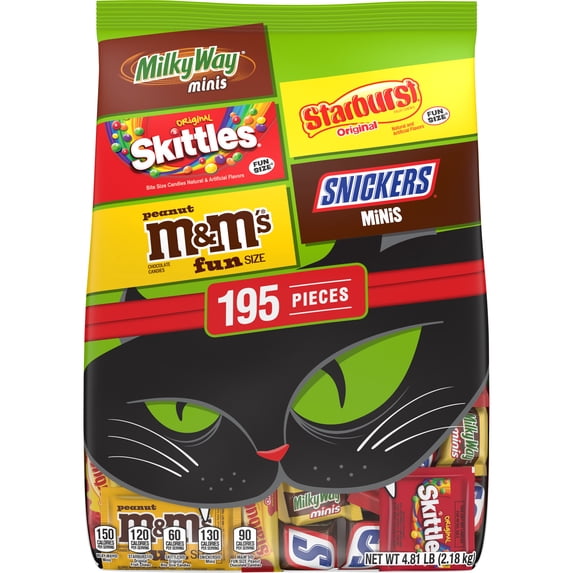 M&Ms, Snickers & More Fun Size Halloween Candy Variety Pack, 195 Ct Bulk Bag Packaging May Vary