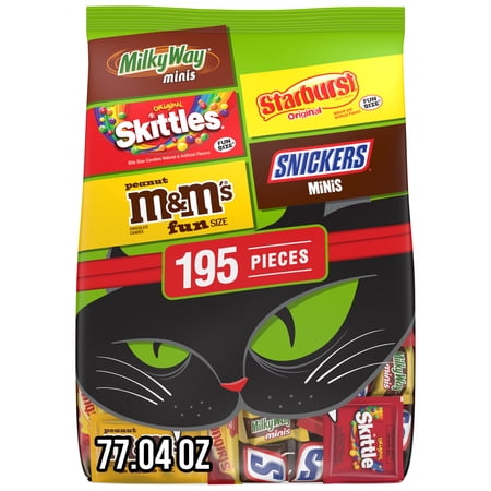 M&M's, Skittles & More Fun Size Halloween Candy Variety Pack - 195 Ct Bulk Bag