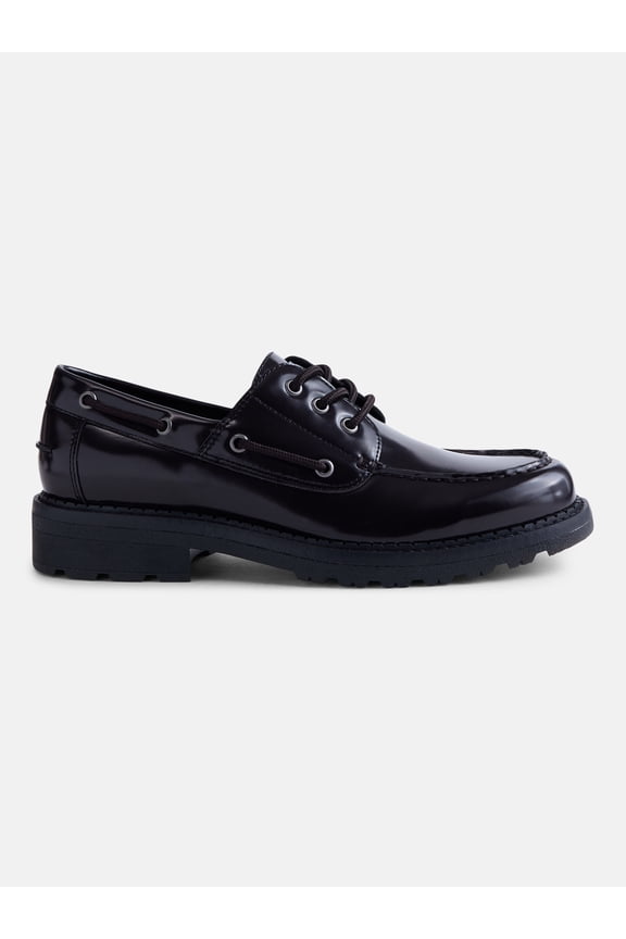 Men's Faux Leather Chunky Boater Shoes
