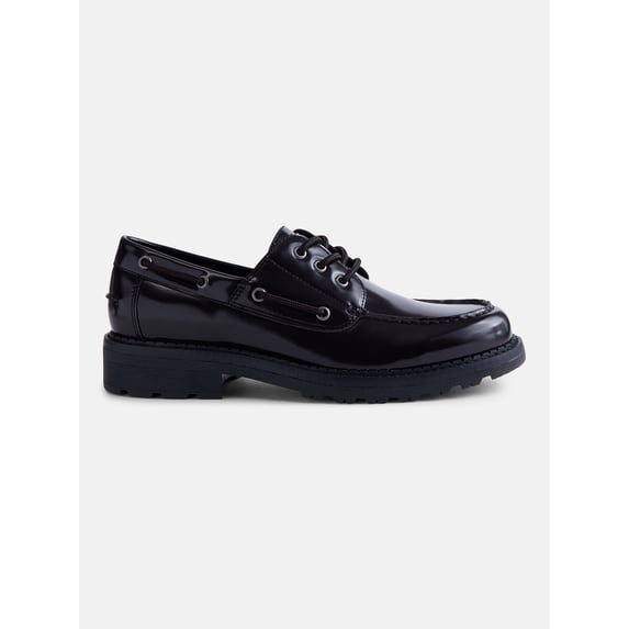 No Boundaries Men's Faux Leather Chunky Boater Shoes
