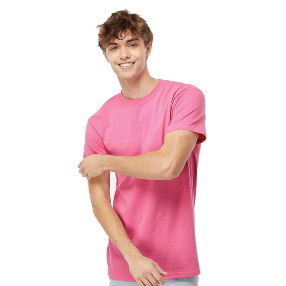 M&O Gold Soft Touch T-Shirt 4800, T-Shirt for Men, Men's Short Sleeve, Unisex Fit, Azalea, L