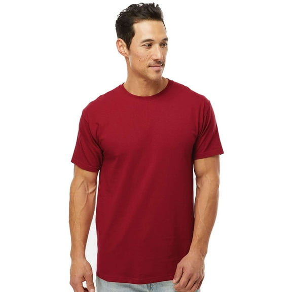 M&O Gold Soft Touch T-Shirt 4800, T-Shirt for Men, Men's Short Sleeve, Unisex Fit, Cardinal Red, S