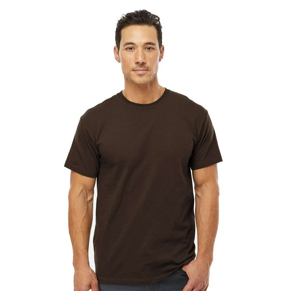 M&O Gold Soft Touch T-Shirt 4800, T-Shirt for Men, Men's Short Sleeve, Unisex Fit, Chocolate, XL