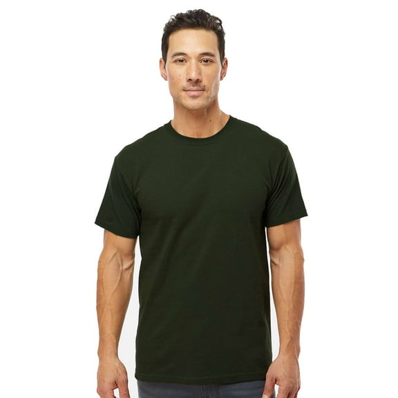 M&O Gold Soft Touch T-Shirt 4800, T-Shirt for Men, Men's Short Sleeve, Unisex Fit, Forest Green, L