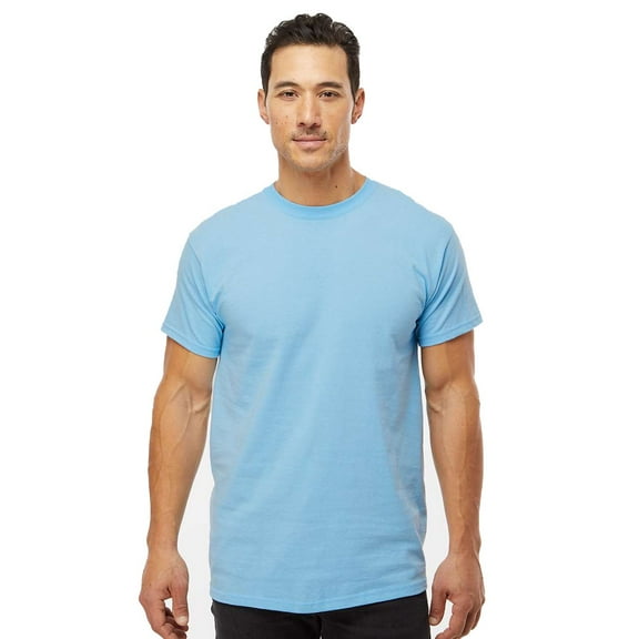 M&O Gold Soft Touch T-Shirt 4800, T-Shirt for Men, Men's Short Sleeve, Unisex Fit, Light Blue, L
