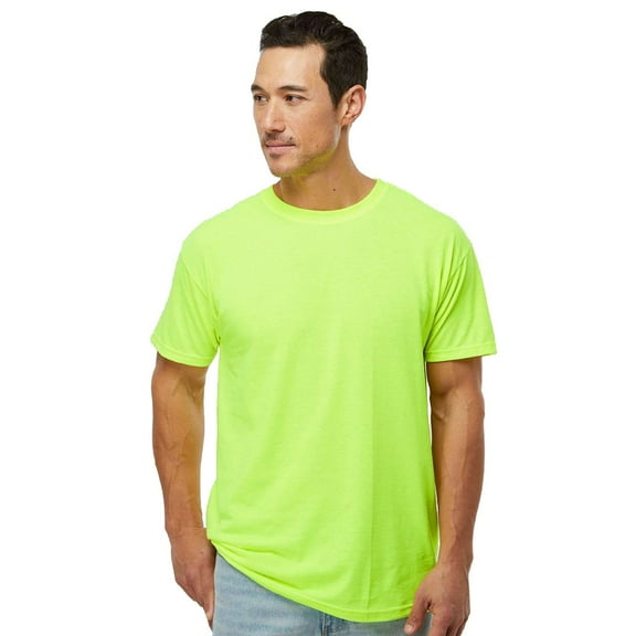 M&O Gold Soft Touch T-Shirt 4800, T-Shirt for Men, Men's Short Sleeve, Unisex Fit, Safety Green, M
