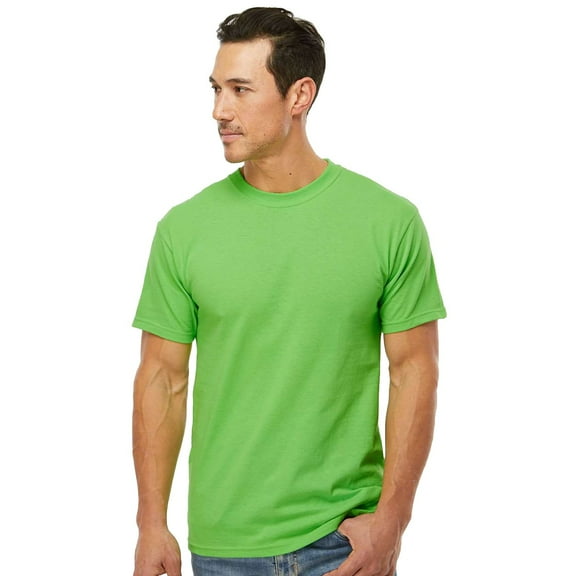 M&O Gold Soft Touch T-Shirt 4800, T-Shirt for Men, Men's Short Sleeve, Unisex Fit, Vivid Lime, L