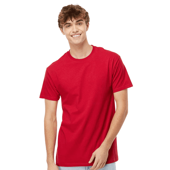 M&O Gold Soft Touch T-Shirt for Men, 100% Cotton Short Sleeve Taped Neck Deep Red Tee, 3XL