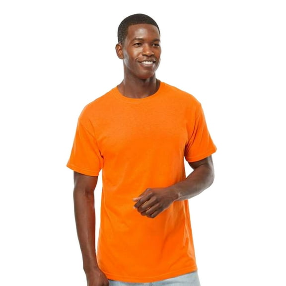M&O High Visibility Safety Orange T-Shirt, Crewneck Short Sleeve Hi-Vis Workwear Tee, M