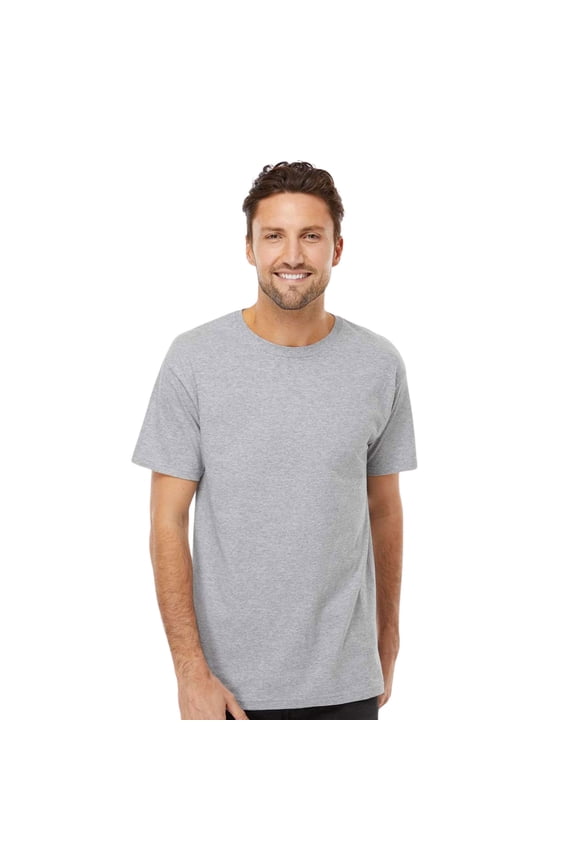 Men's Gold Soft Touch Short Sleeve T-Shirt Cotton Jersey Tees (Athletic Grey, 4XL)