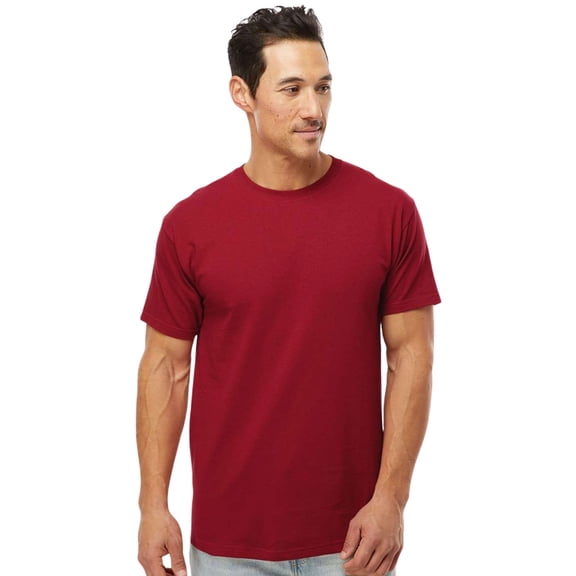 M&O Men's Gold Soft Touch Short Sleeve T-Shirt Cotton Jersey Tees (Cardinal Red, XL)