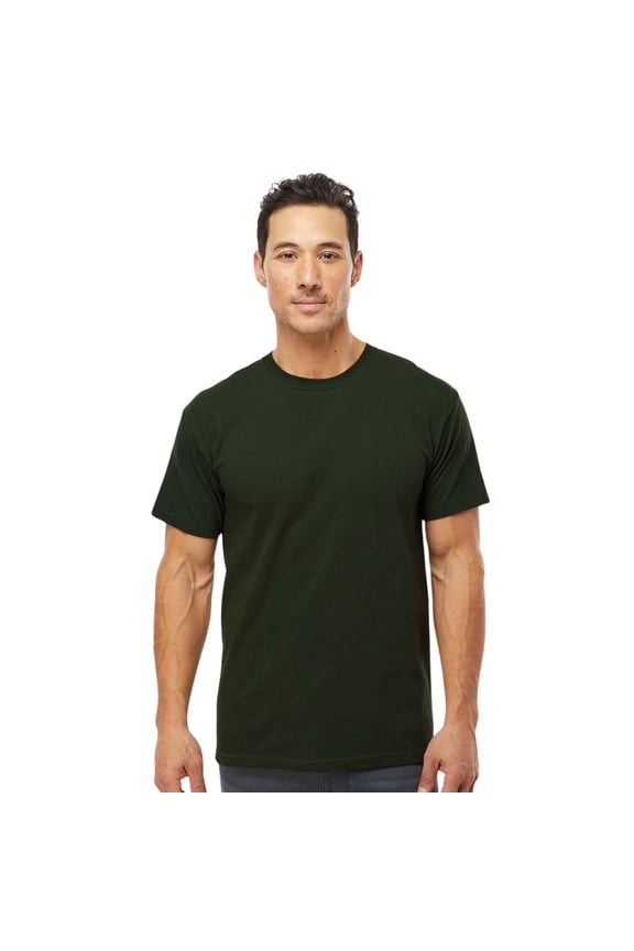 Men's Gold Soft Touch Short Sleeve T-Shirt Cotton Jersey Tees (Forest Green, XL)