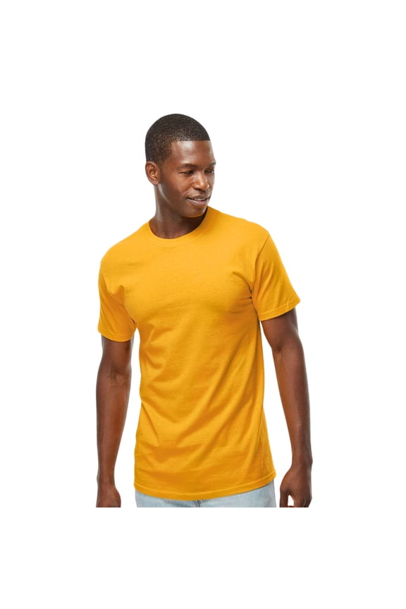 Men's Gold Soft Touch Short Sleeve T-Shirt Cotton Jersey Tees (Gold, L)
