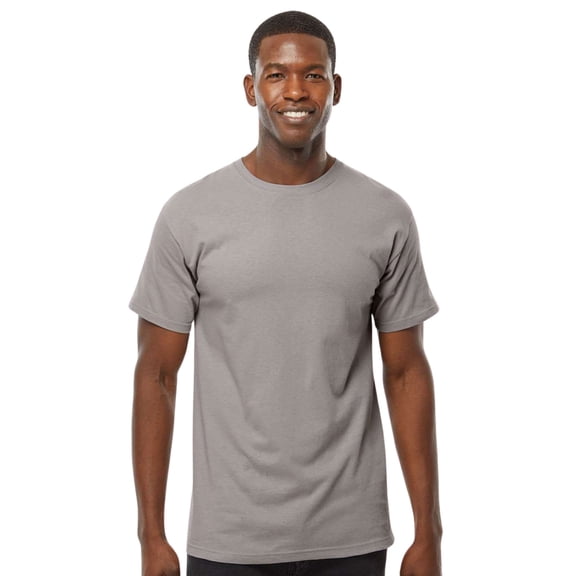 M&O Men's Gold Soft Touch Short Sleeve T-Shirt Cotton Jersey Tees (Gravel, M)