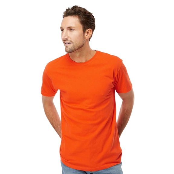 M&O Men's Gold Soft Touch Short Sleeve T-Shirt Cotton Jersey Tees (Orange, M)