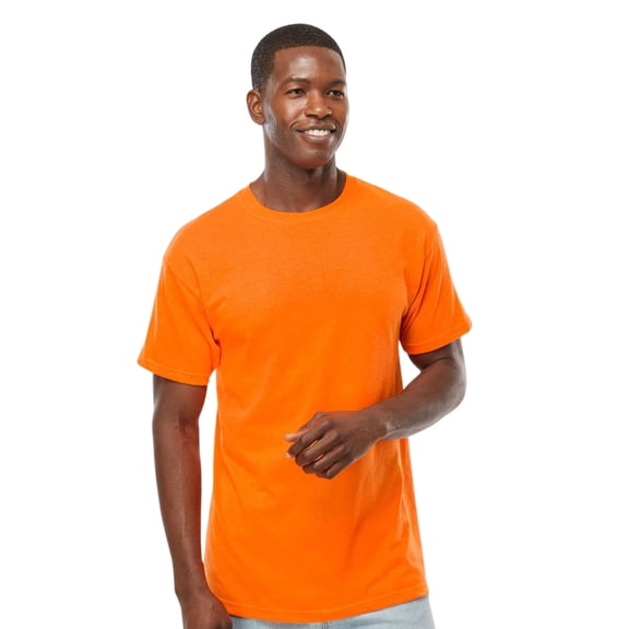 M&O Men's Gold Soft Touch Short Sleeve T-Shirt Cotton Jersey Tees Safety Orange, XL)