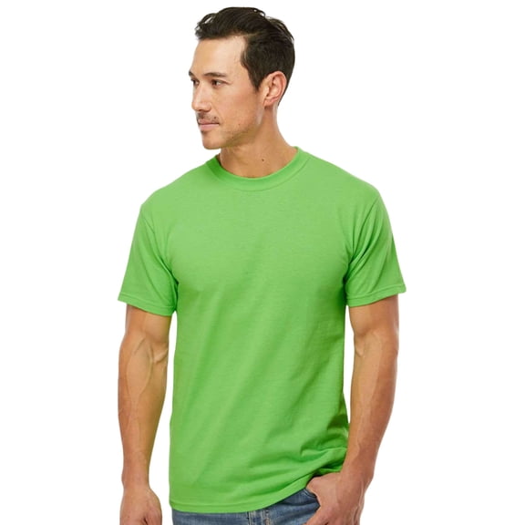 M&O Men's Gold Soft Touch Short Sleeve T-Shirt Cotton Jersey Tees (Vivid Lime, XL)