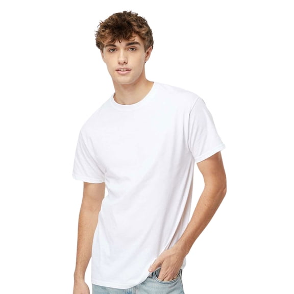 M&O Men's Gold Soft Touch Short Sleeve T-Shirt Cotton Jersey Tees (White, M)