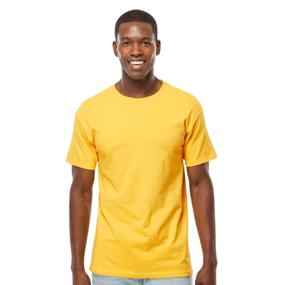 M&O Men's Gold Soft Touch Short Sleeve T-Shirt Cotton Jersey Tees (Yellow, XL)