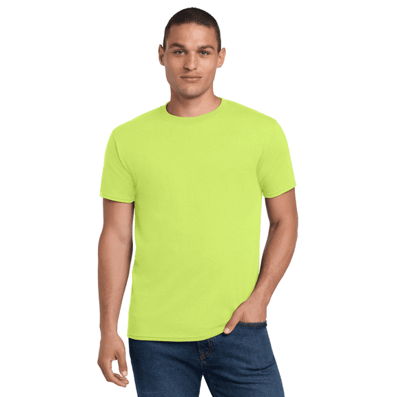 M&O Men's Hi Vis Gold Soft Touch T-Shirt, Short Sleeve, Safety Green, 50/50 Cotton/Poly, Size S
