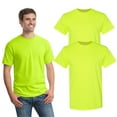 thumbnail image 1 of M&O Men's High Visibility Safety T-Shirt 50/50 Cotton/Polyester Hi Vis Reflective Work Tee (Safety-Green 2 Pack, L), 1 of 7