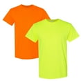 thumbnail image 1 of M&O Men's High Visibility Safety T-Shirt 50/50 Cotton/Polyester Hi Vis Reflective Work Tee (Safety Green + Safety Orange 2 Pack, M), 1 of 7