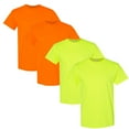 thumbnail image 1 of M&O Men's High Visibility Safety T-Shirt 50/50 Cotton/Polyester Hi Vis Reflective Work Tee (Safety Green + Safety Orange 4 Pack, L), 1 of 7