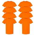 thumbnail image 1 of M&O Men's High Visibility Safety T-Shirt 50/50 Cotton/Polyester Hi Vis Reflective Work Tee (Safety-Orange 8 Pack, M), 1 of 7