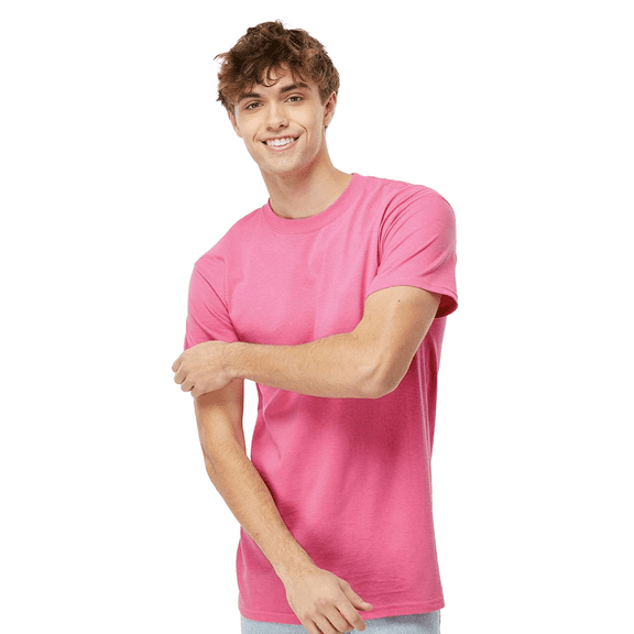 M&O Men’s Short Sleeve T-Shirt - Azalea, Gold Soft Touch Crew Neck Tee, Solid Tee, L