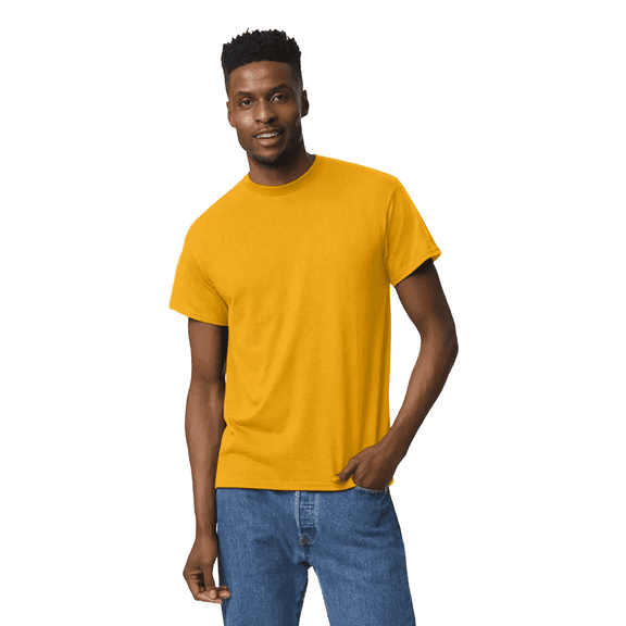 M&O Men’s Short Sleeve T-Shirt - Gold, Gold Soft Touch Crew Neck Tee, Solid Tee, 2XL